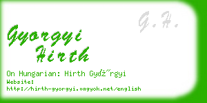 gyorgyi hirth business card